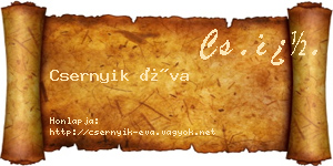 Csernyik Éva névjegykártya