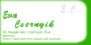 eva csernyik business card