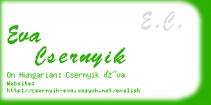 eva csernyik business card